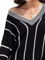Full Size V-Neck Textured Knit Sweater Plus Size