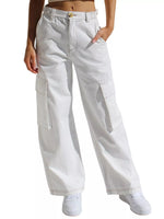 High-Waisted Wide Leg Cargo Jeans