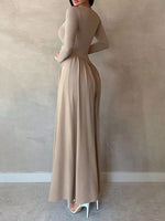 Long Sleeve A-Line Maxi Dress