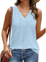 Eyelet V-Neck Tank