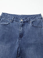 High Waist Button Zip Flare Leg Jeans