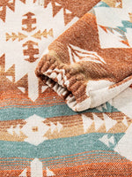 Quarter Zip Elastic Cuffs Aztec Sweatshirt