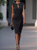 Ruched Waist Sleeveless Dress