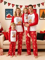 Family Matching Christmas Pajamas Set with Gingerbread Man Print