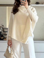 Turtleneck Loose Knit Sweater Poncho