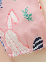 Children's Easter Bunny Long Sleeve Bodysuit and Pants Set with Headband