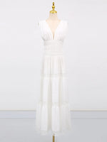 Tiered V-Neck Sleeveless Maxi Dress
