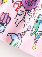 Children's Cartoon Print Short Sleeve Dress