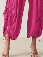 Ruched Drawstring Harem Pants