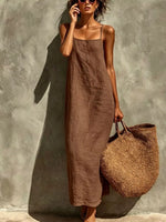 Sleeveless Linen Casual Maxi Dress