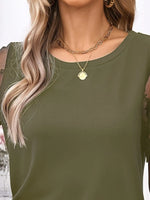 Lace Detail Round Neck Short Sleeve T-Shirt