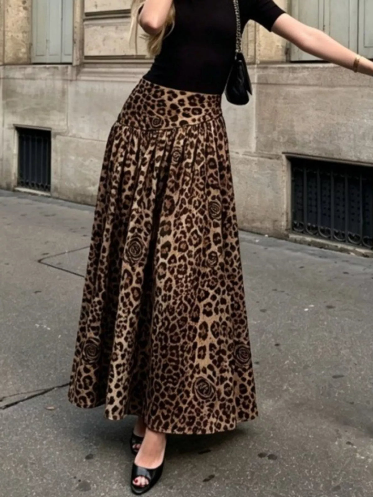 Animal Print Maxi Skirt
