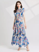 Floral Lace Detail Maxi Dress