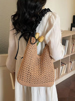 Crochet Shoulder Bag with Ruched Handle