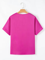 Silky V Neck Dolman Sleeve Blouse