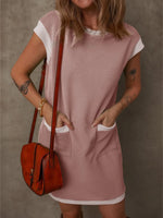 Round Neck Cap Sleeve Mini Dress