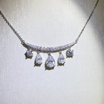 6 Carat 925 Sterling Silver Moissanite Teardrop Necklace