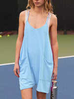 Spaghetti Strap Romper with Pockets