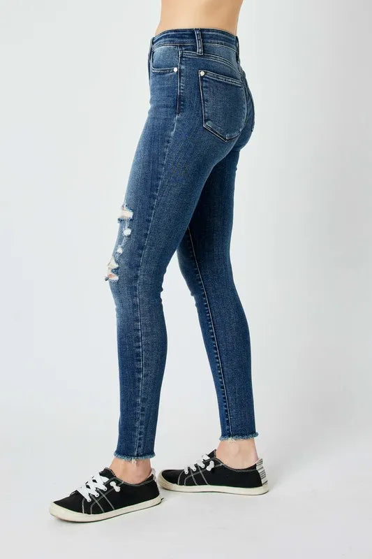 Judy Blue Full SizeHigh Waist Distressed Skinny Jeans