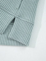 Ribbed Drop Shoulder Knit Hoodie