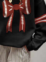 Bow Front Dropped Shoulder Sweatshirt