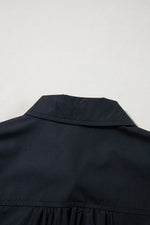 Button Up Tie Waist Puff Sleeve Mini Shirt Dress