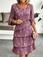 Full Size Floral Print Ruffle Hem Dress Plus Size