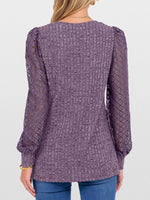 Lace Sleeve V-Neck T-Shirt
