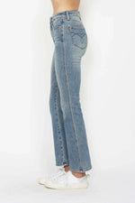 Judy Blue Full Size Tummy Control Back Embroidered Pocketed Bootcut Jeans Plus Size