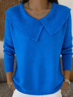 Full Size Wide-Collar Ribbed Knit Sweater Plus Size