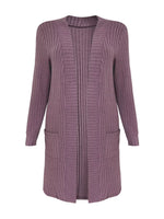 Ribbed Knit Open Front Cardigan
