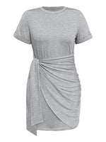 Round Neck Short Sleeve Mini Tee Dress