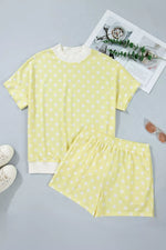 Polka Dot Short Sleeve Top and Shorts Set