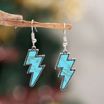 Artificial Turquoise Lightning Dangle Earrings