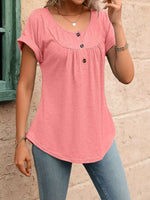 Casual Button Detail Henley T-Shirt