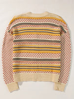 Vintage Patterned Button-Down Cardigan