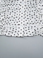Polka Dot Ruched V-Neck Top