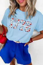 America 1776 Floral Print Relaxed T Shirt