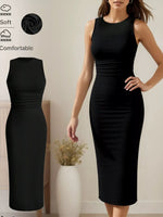 Sleeveless Round Neck Midi Dress