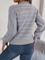 Cable-Knit Cutout Round Neck Sweater