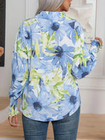 Printed Button Up Long Sleeve Shirt