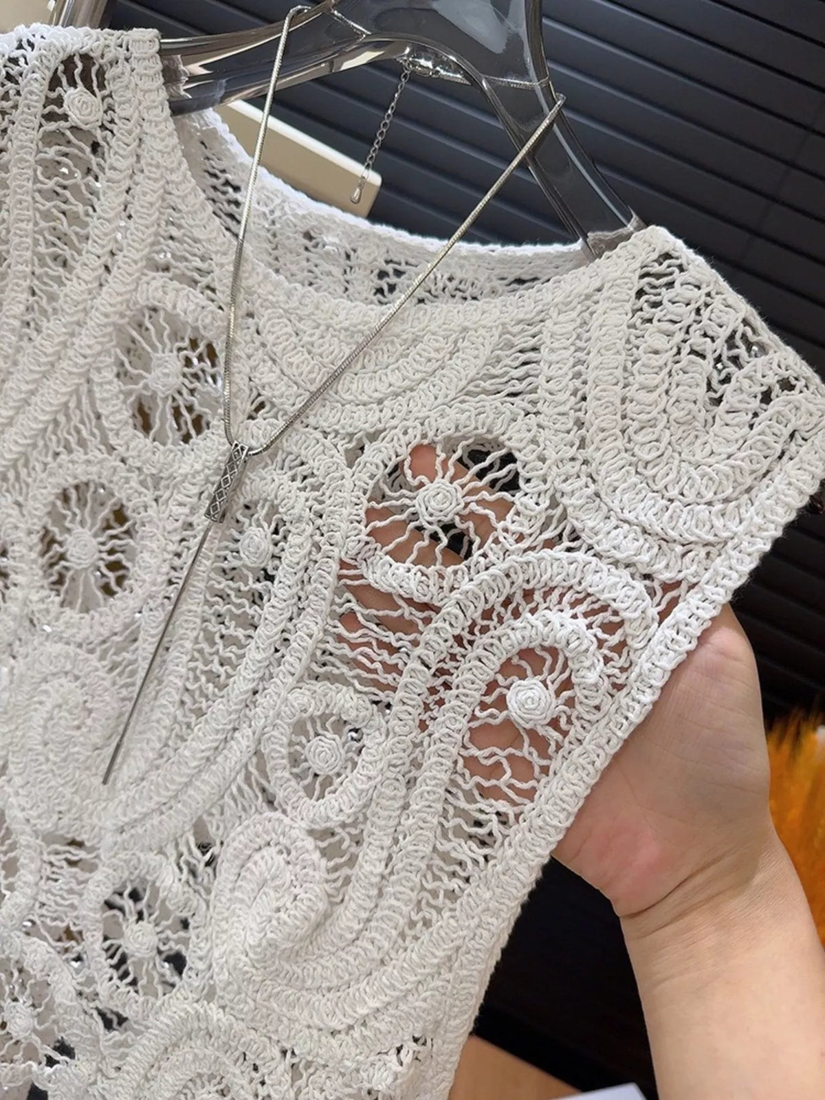 Crochet Sleeveless Tank and Skirt Set