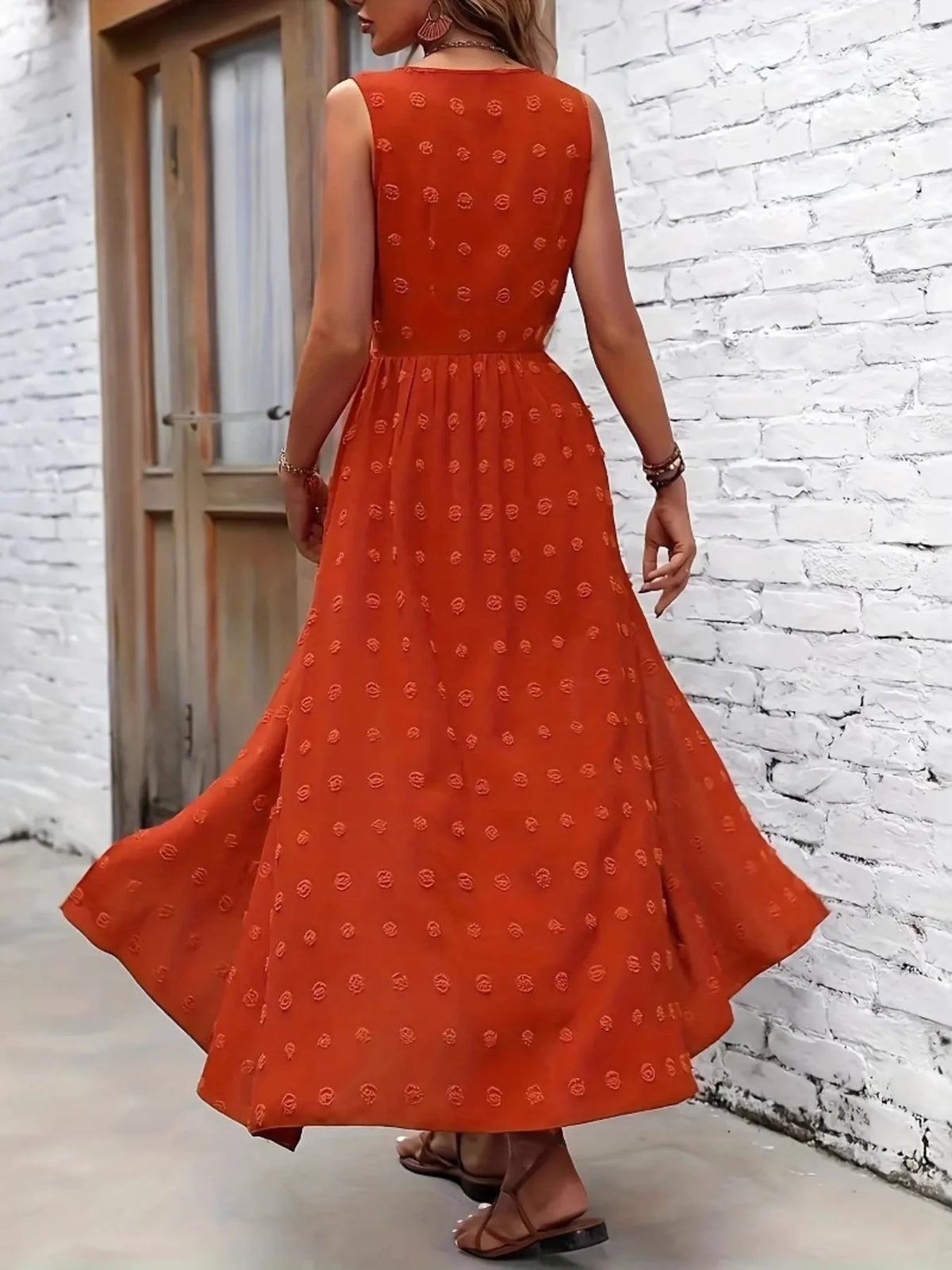 V-Neck Sleeveless Dress and Shorts Set