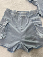 Ribbed Knit Bodysuit and Shorts Set
