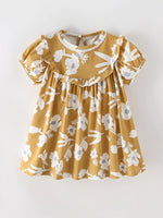 Children's Floral Print Ruffle Collar Baby Dress