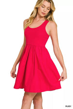 Zenana Combined Knit & Woven Midi Dress