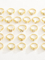 18K Gold-Plated Zircon Letter Ring