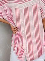 Full Size Collared Neck Half Sleeve Shirt Plus Size
