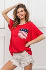 BiBi French Terry With Front Pocket Dolman Sleeves Top
