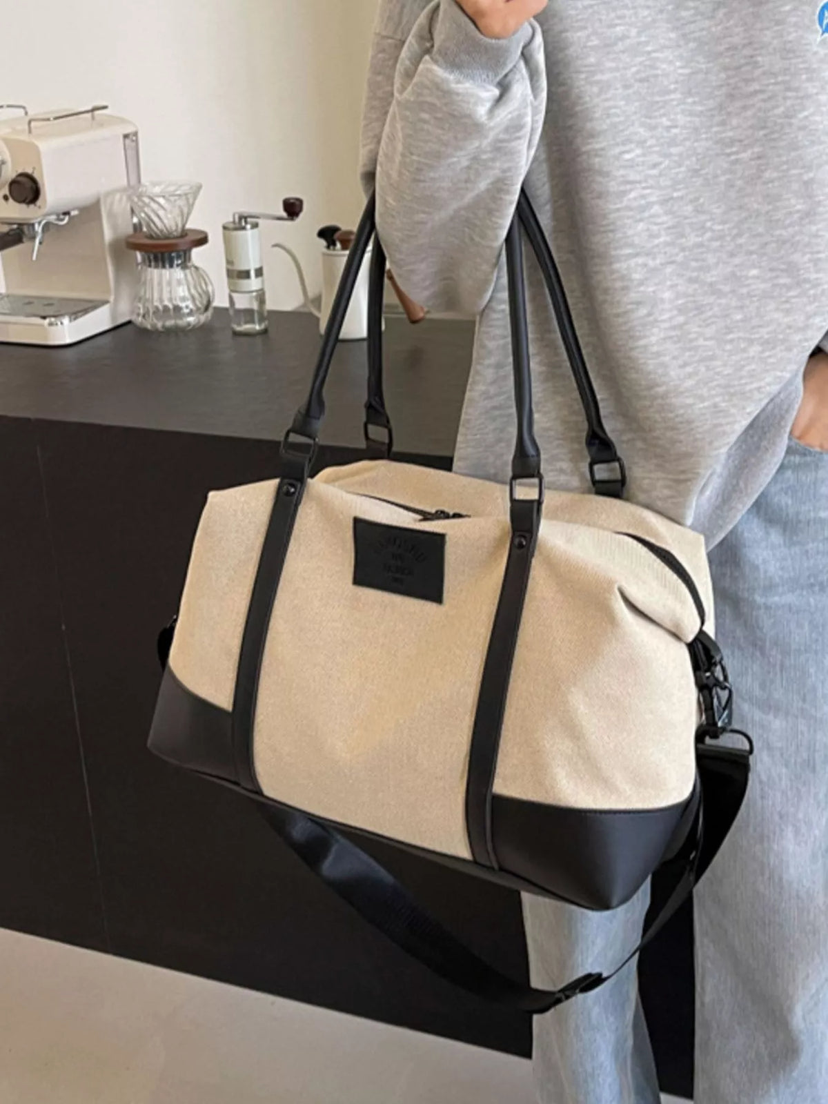 Canvas Leather Trim TravelBag